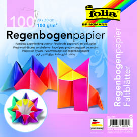 Regenbogenfaltblätter 10x10cm 100 Blatt 100g/m2